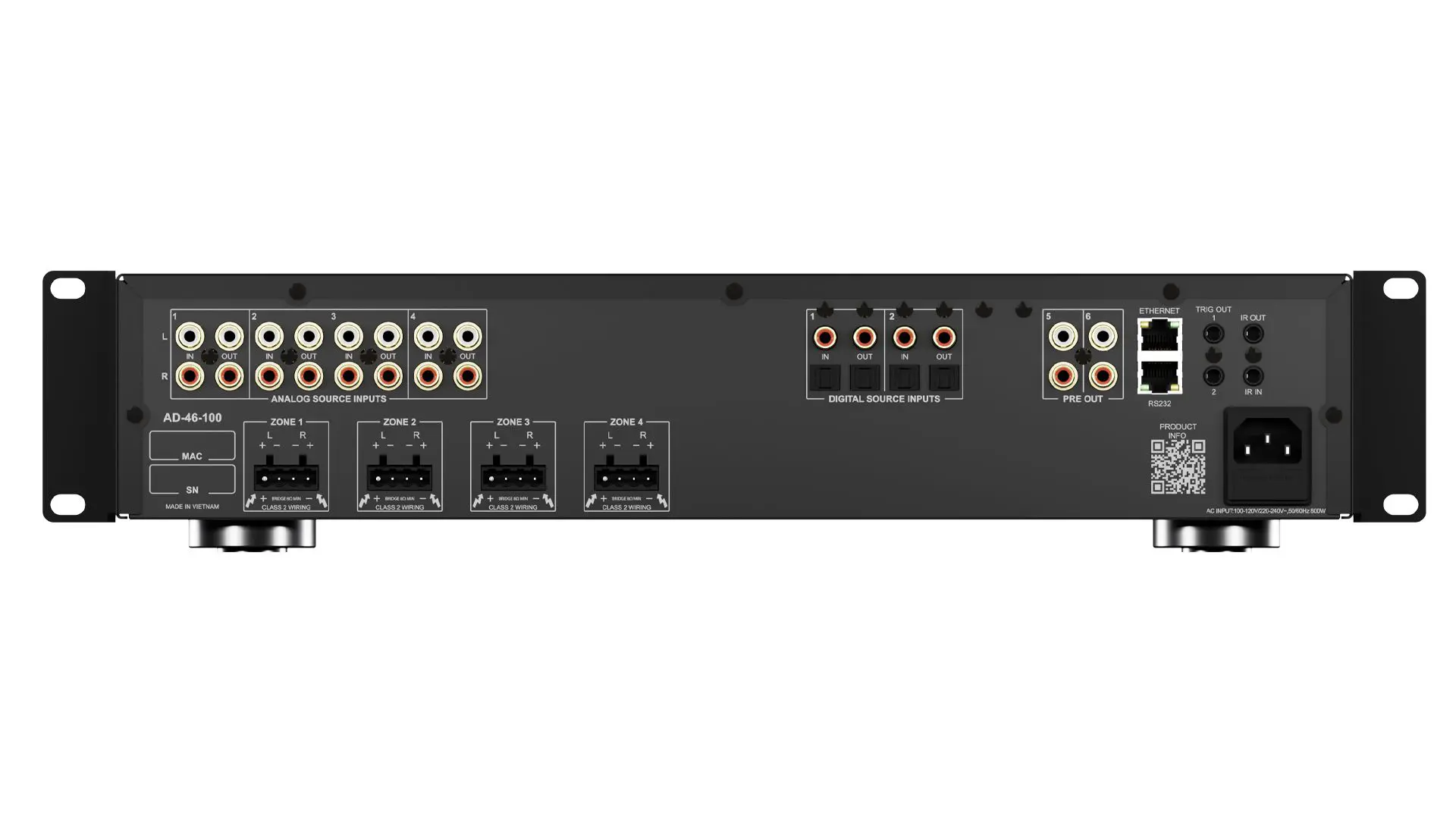 RTI Control AD-46-100 - 4x6 DSP Matrix Amplifier - 100W Distribution System - Image 2
