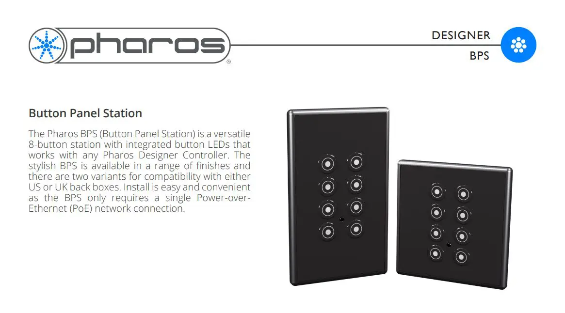 Pharos Controls BPS 8-button station