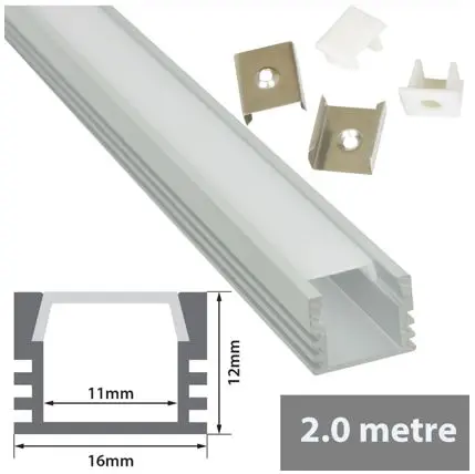 PC01 - 2M Aluminium Channel Profile For LED Ribbon/Tape
