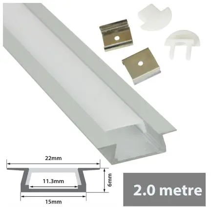PC02 - 2M Aluminium Channel Profile For LED Ribbon/Tape