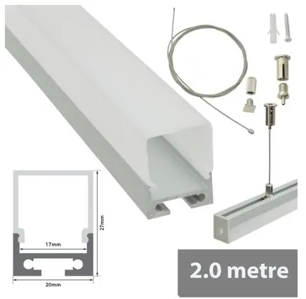 PC03 - 2M Aluminium Channel Profile For LED Ribbon/Tape