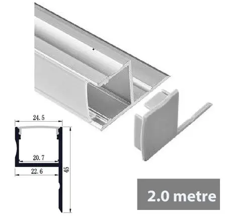 PC19 - 2M Aluminium Channel Profile For LED Ribbon/Tape