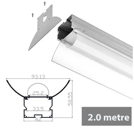 PC13 - 2M Aluminium Channel Profile For LED Ribbon/Tape