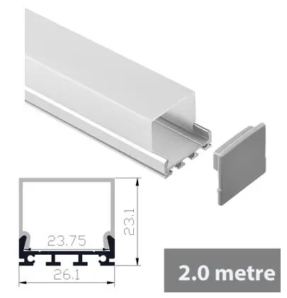 PC18 - 2M Aluminium Channel Profile For LED Ribbon/Tape