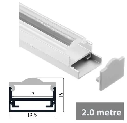 PC16 - 2M Aluminium Channel Profile For LED Ribbon/Tape