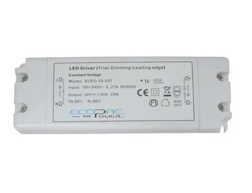 12V 25W / Mains Triac Dimmable Ecopac ELED-25-12T Constant Voltage LED Driver