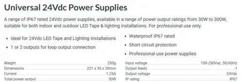 30W Constant Voltage LED Driver 12V / 24V - Image 2