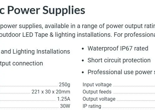 30W Constant Voltage LED Driver 12V / 24V 30W Constant Voltage LED Driver 12V / 24V