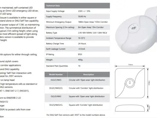Emergency Lighting SOLO OLS/C/NM3/CL Surface Round Corridor Area Emergency Lighting SOLO OLS/C/NM3/CL Surface Round Corridor Area