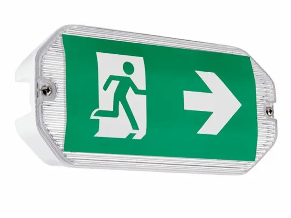 Emergency Lighting LED Sign 91358 IP65 Wall Mounted 3W