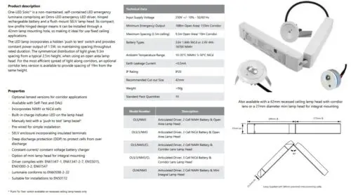 One-Lux ONE-LED SOLO™ OLS Non-Maintained Emergency - Image 2