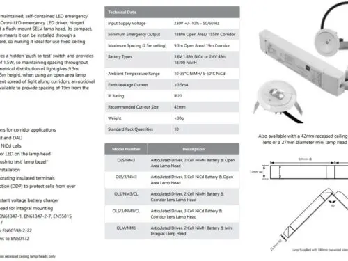 One-Lux ONE-LED SOLO™ OLS Non-Maintained Emergency One-Lux ONE-LED SOLO™ OLS Non-Maintained Emergency