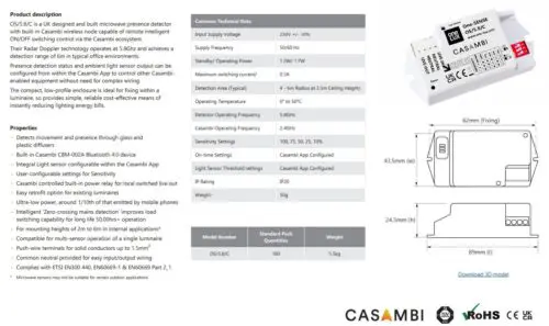 One-LUX ONE-SENSE OS-5.8C – CASAMBI Microwave Sensor - Image 2