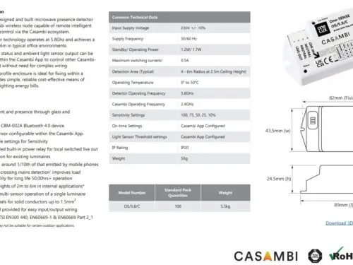 One-LUX ONE-SENSE OS-5.8C – CASAMBI Microwave Sensor One-LUX ONE-SENSE OS-5.8C – CASAMBI Microwave Sensor