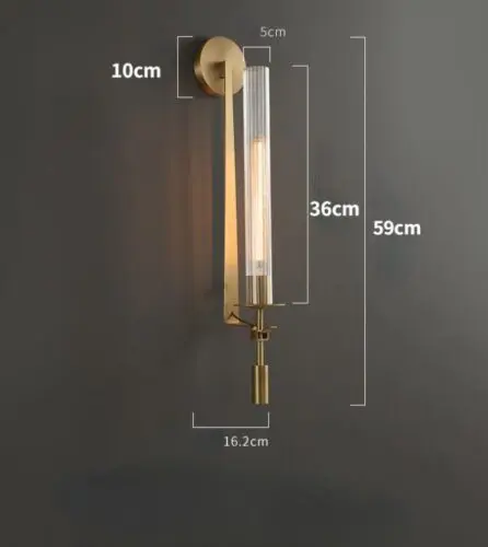 DEC001 Art Deco Brass Style Glass Wall Light - Image 6
