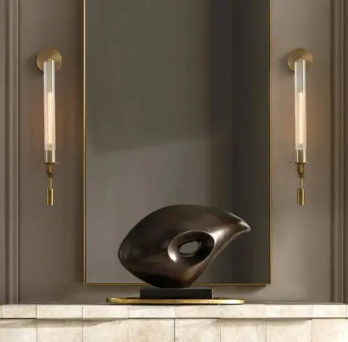 DEC001 Art Deco Brass Style Glass Wall Light - Image 4