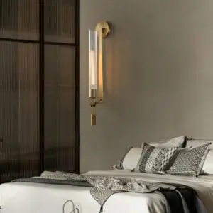 DEC001 Art Deco Brass Style Glass Wall Light - Image 3