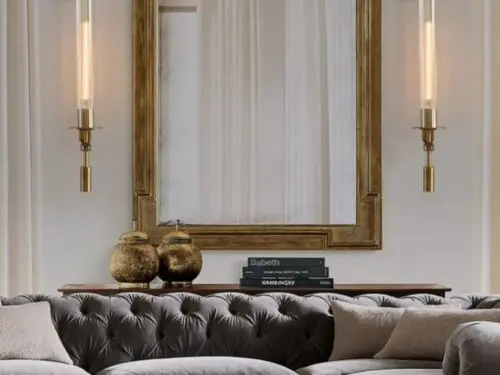 DEC001 Art Deco Brass Style Glass Wall Light