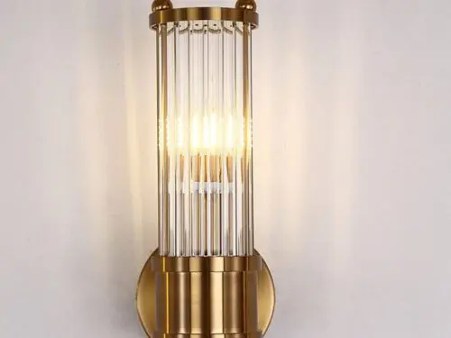 DEC002 Art Deco Brass Style Glass Wall Light