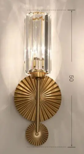 DEC003 Art Deco Brass Style K9 Crystal Wall Light - Image 5