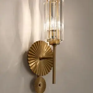 DEC003 Art Deco Brass Style K9 Crystal Wall Light