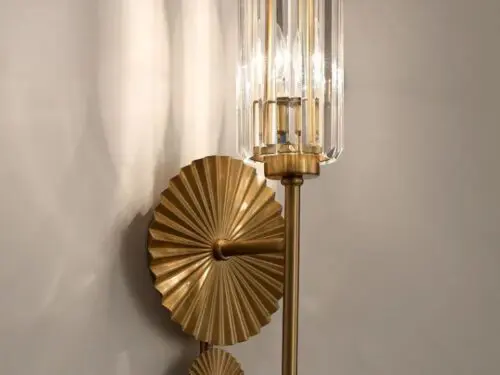 DEC003 Art Deco Brass Style K9 Crystal Wall Light