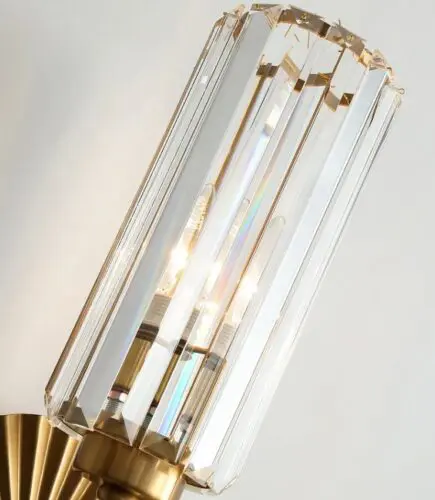 DEC003 Art Deco Brass Style K9 Crystal Wall Light - Image 3