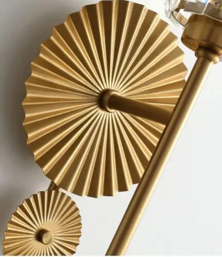 DEC003 Art Deco Brass Style K9 Crystal Wall Light - Image 2