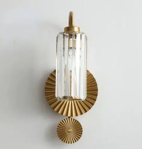 DEC004 Art Deco Brass Style K9 Crystal Wall Light - Image 3