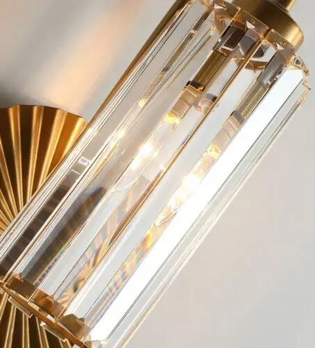 DEC004 Art Deco Brass Style K9 Crystal Wall Light - Image 4