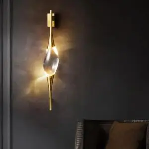 DEC005 Art Deco Brass Style K9 Crystal Wall Light
