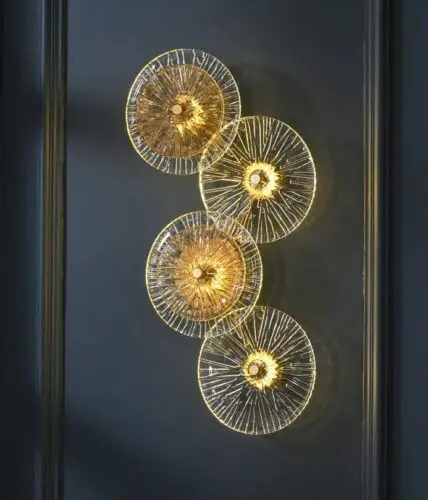DEC006 Art Deco Brass Style Glass Wall Light - Image 4