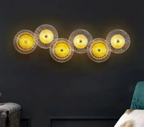 DEC006 Art Deco Brass Style Glass Wall Light - Image 5