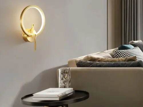 DEC007 Art Deco Brass Style 1 Pair Glass Wall Light