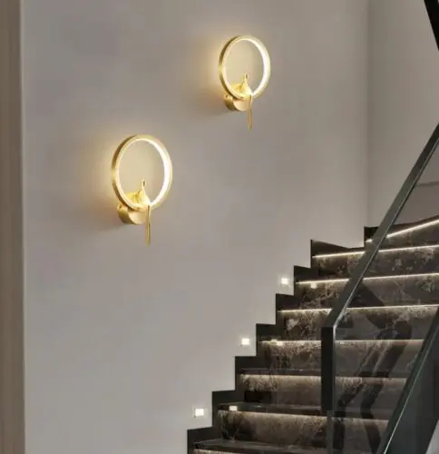 DEC007 Art Deco Brass Style 1 Pair Glass Wall Light - Image 2