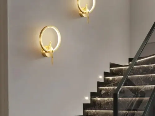 DEC007 Art Deco Brass Style 1 Pair Glass Wall Light