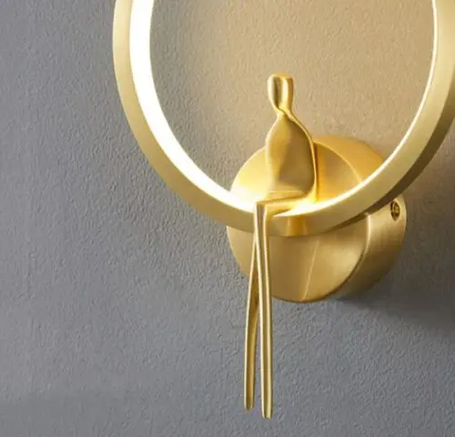 DEC007 Art Deco Brass Style 1 Pair Glass Wall Light - Image 3