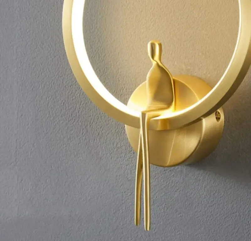 DEC007 Art Deco Brass Style 1 Pair Glass Wall Light - Image 3