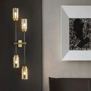 DEC009 Art Deco Brass Style Glass Wall Light
