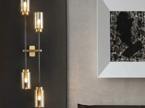 DEC009 Art Deco Brass Style Glass Wall Light