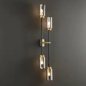 DEC009 Art Deco Brass Style Glass Wall Light - Image 4