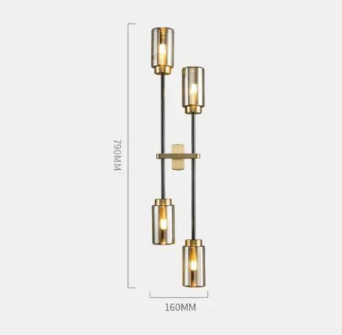 DEC009 Art Deco Brass Style Glass Wall Light - Image 3