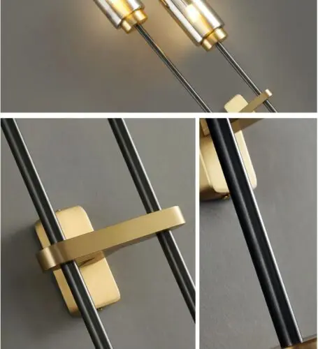 DEC009 Art Deco Brass Style Glass Wall Light - Image 2