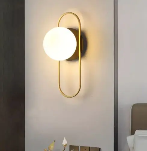 DEC011 Art Deco Brass Style Glass Wall Light