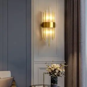 DEC012 Art Deco Brass Style Glass Wall light