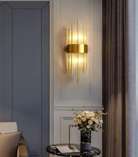 DEC012 Art Deco Brass Style Glass Wall light