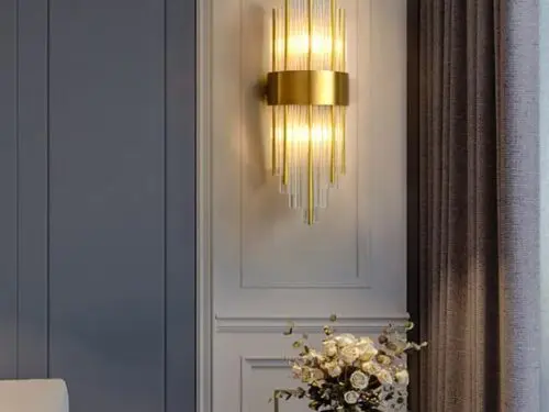 DEC012 Art Deco Brass Style Glass Wall light