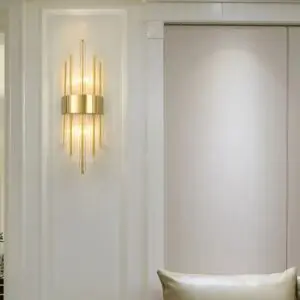 DEC012 Art Deco Brass Style Glass Wall light - Image 2