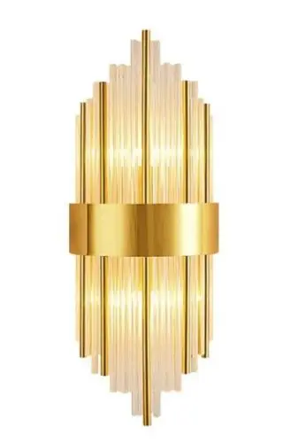 DEC012 Art Deco Brass Style Glass Wall light - Image 3