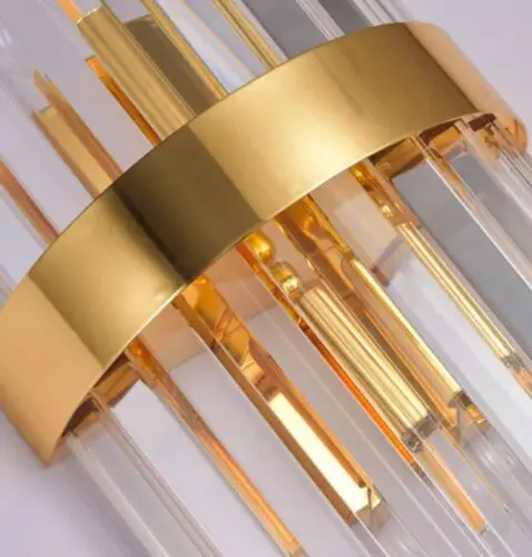 DEC012 Art Deco Brass Style Glass Wall light - Image 4